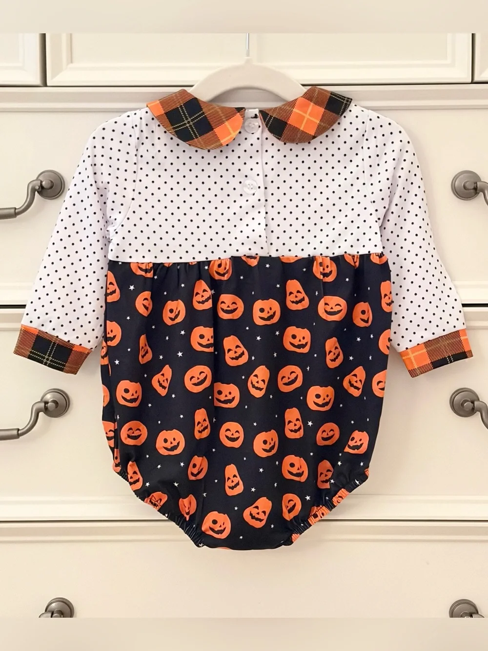 NWOT Abby & Evie Long Sleeve Pumpkin Bubble Size 6 Months